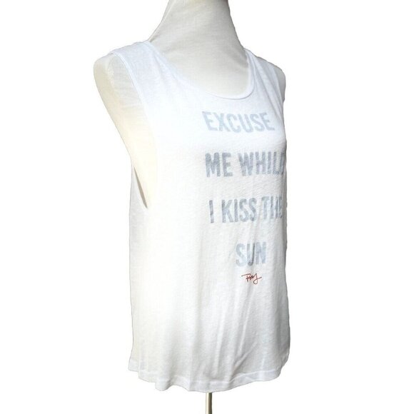 Roxy Kiss The Sun Muscle Tank Top White Graphic Sleeveless Women’s multi Size - Picture 8 of 11